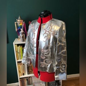 3/$30 Chico’s Silver Statement Jacket